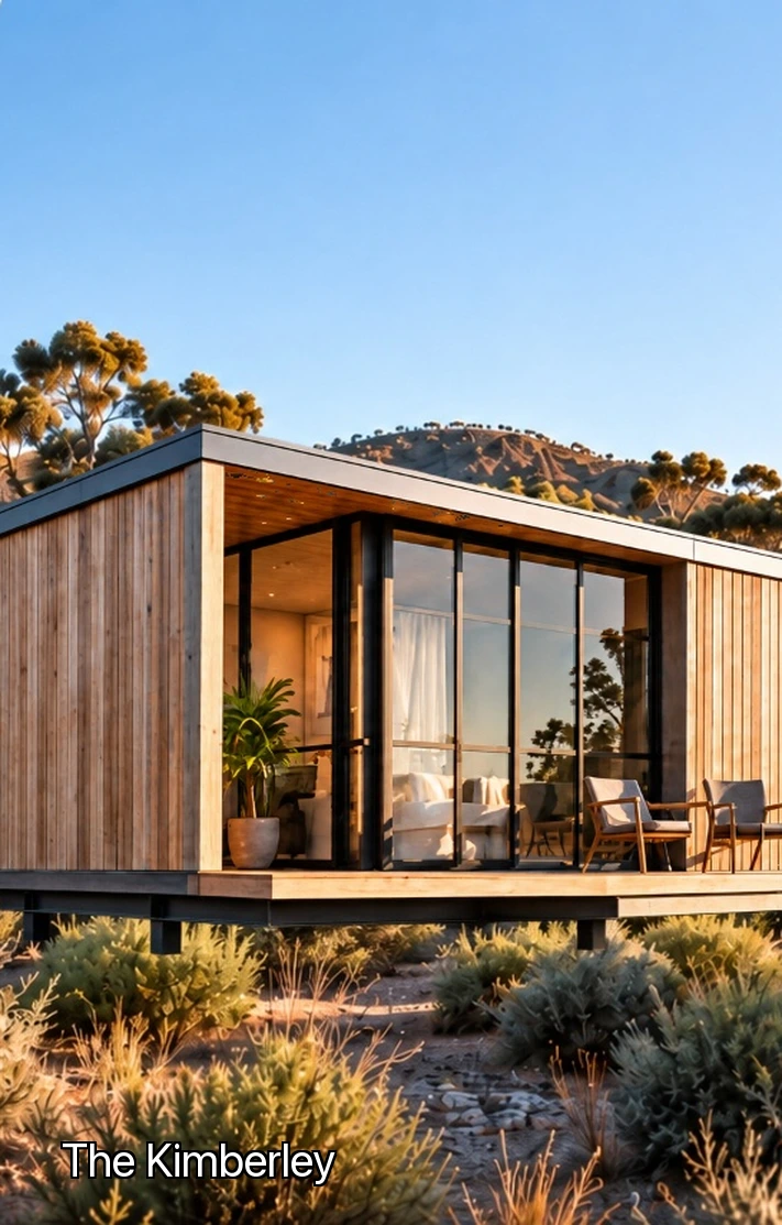 The Kimberley - Outback modern modular pavilion set against rugged ranges