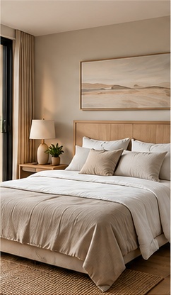 Master bedroom retreat with natural morning light